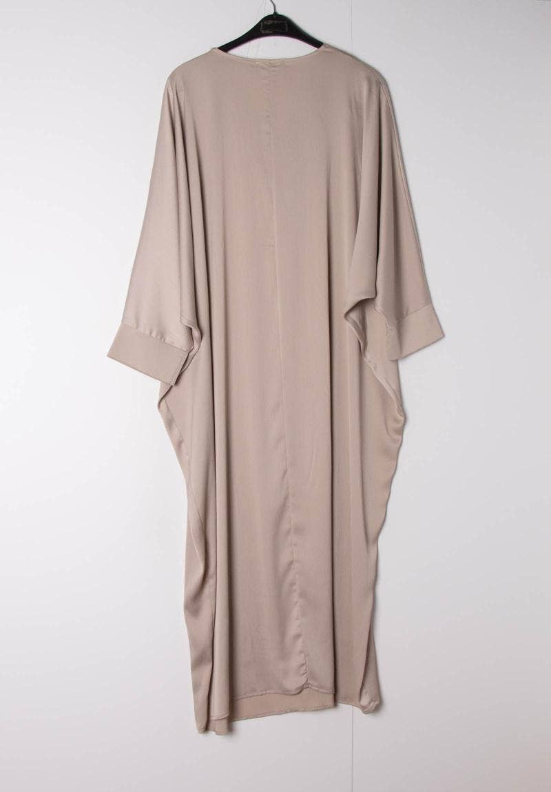 Abaya larga lisa taupe