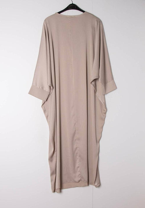 Abaya larga lisa taupe