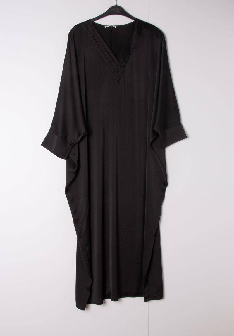 Abaya larga lisa negra